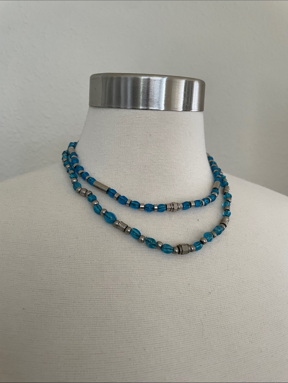 2 blue Beaded Necklace’s - Unbranded